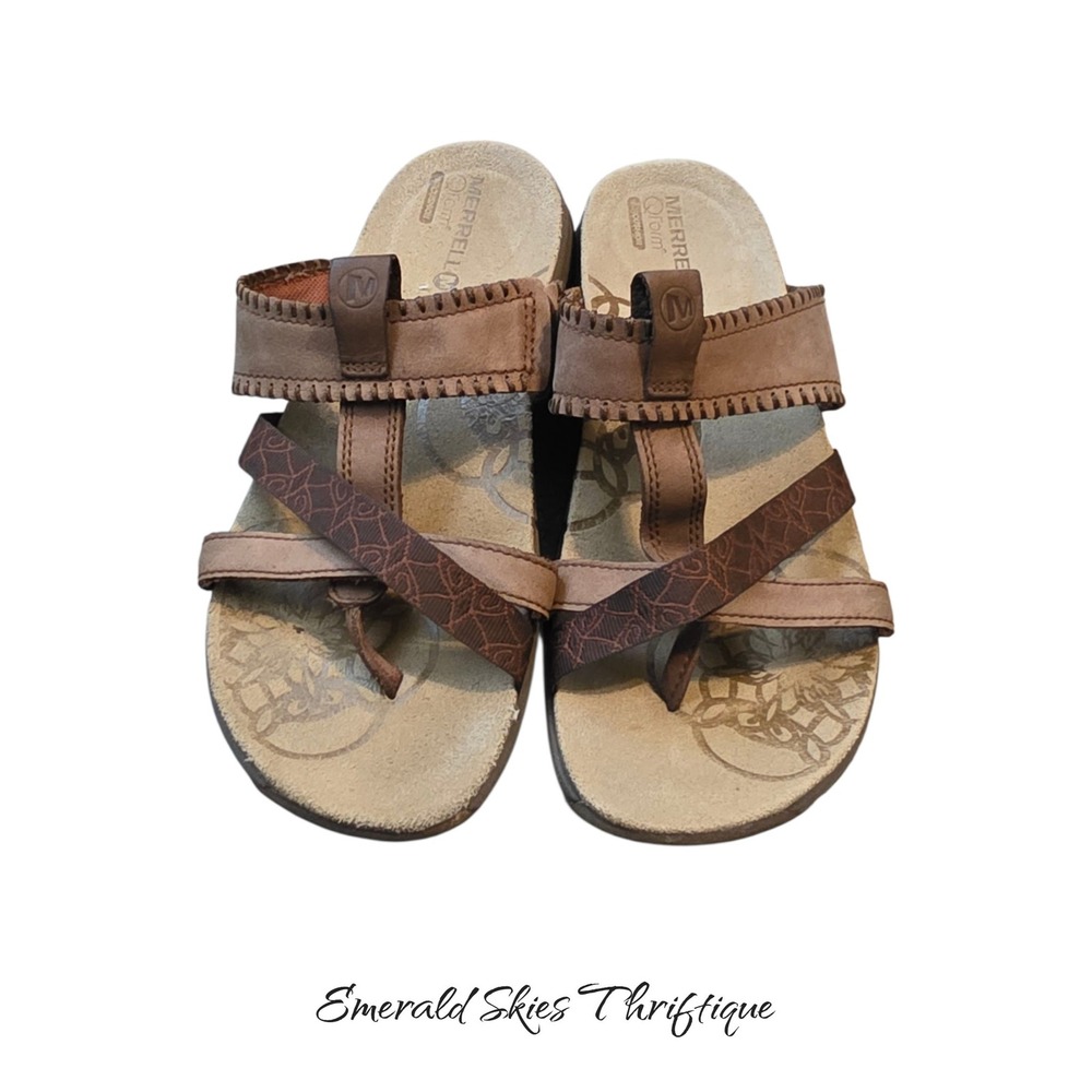 Women's Merrell sandal shoes size 6 j57558 dark earth strappy free shipping